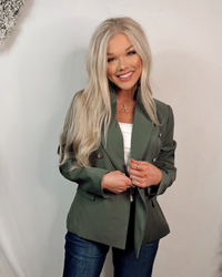 Gilded and Glamorous Gold Button Detailed Blazer