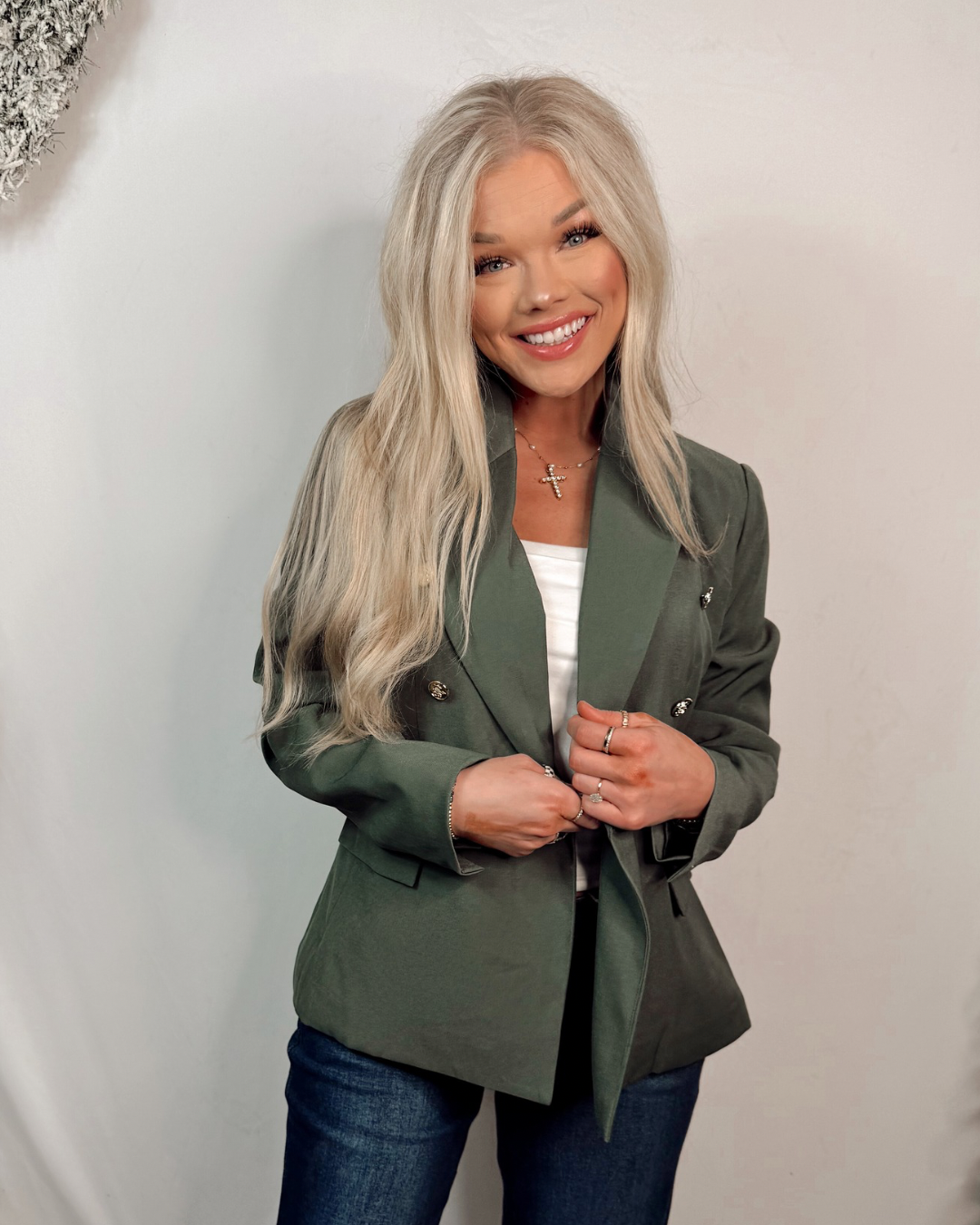 Gilded and Glamorous Gold Button Detailed Blazer