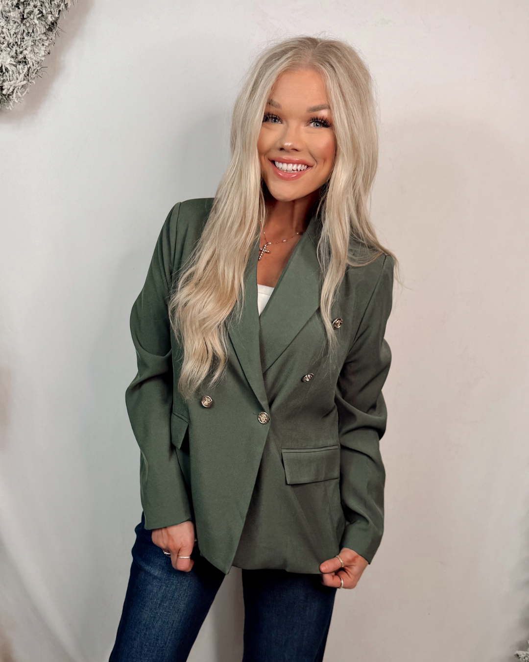 Gilded and Glamorous Gold Button Detailed Blazer