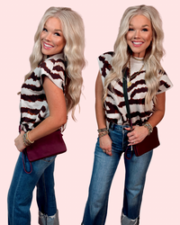 Legacy Stripes Printed Mock Neck Knit Top