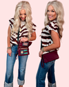 Legacy Stripes Printed Mock Neck Knit Top
