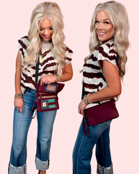 Legacy Stripes Printed Mock Neck Knit Top