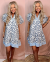 Blooming In Blue Floral Printed Dress