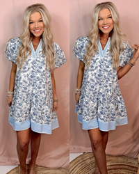 Blooming In Blue Floral Printed Dress