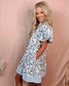 Blooming In Blue Floral Printed Dress