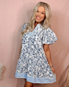 Blooming In Blue Floral Printed Dress