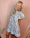 Blooming In Blue Floral Printed Dress