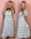 Barcelona Blues Printed Detailed Dress