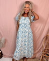 Barcelona Blues Printed Detailed Dress