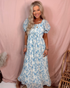 Barcelona Blues Printed Detailed Dress