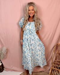 Barcelona Blues Printed Detailed Dress