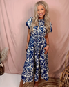 Botanical Blues Printed Midi Dress