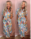 Scenes of Santorini Printed Mediterranean Midi Dress