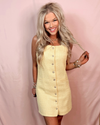 London Lemonade Chic Gold Button Dress
