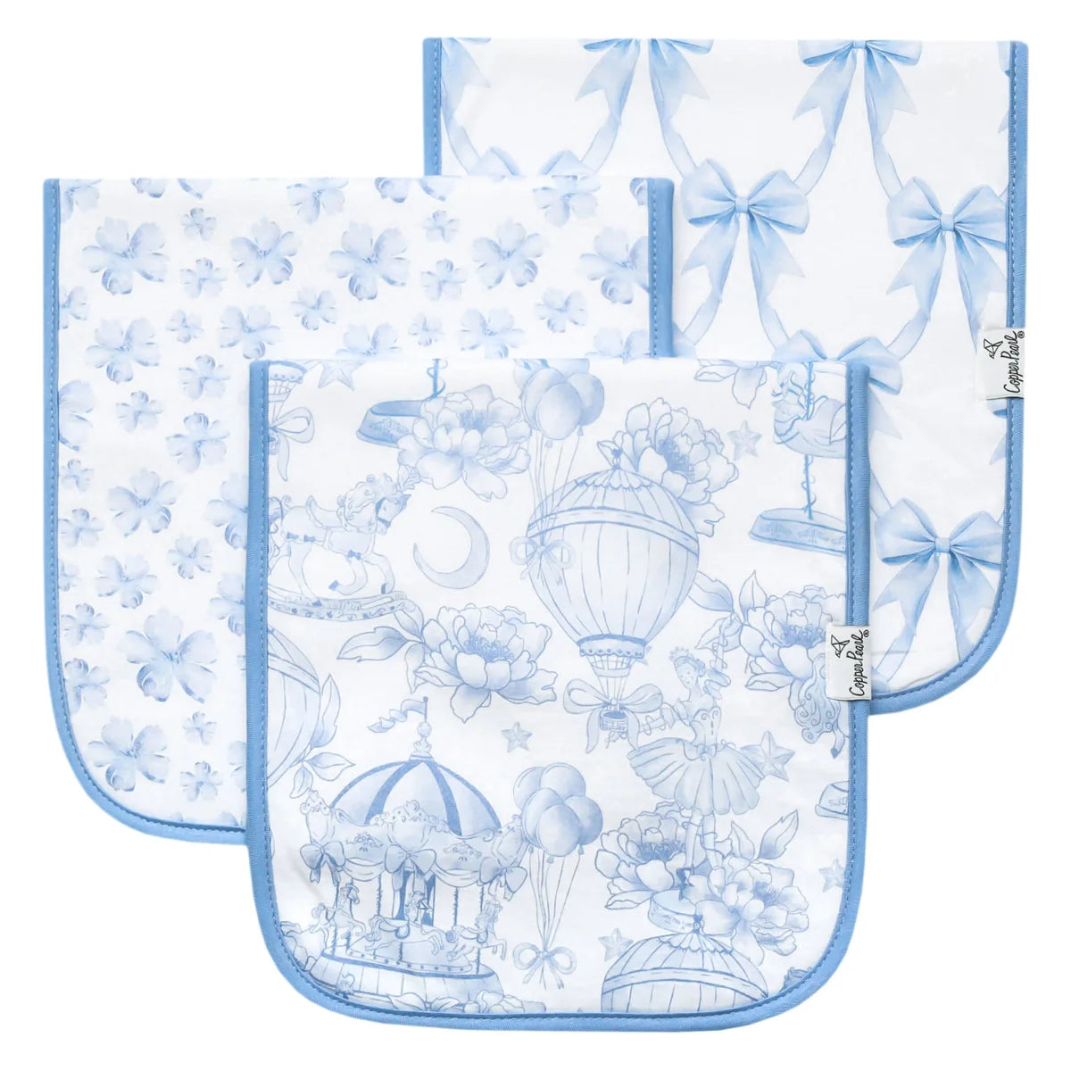 CP Set Of 3 Premium Burp Cloths - Vintage Carnival