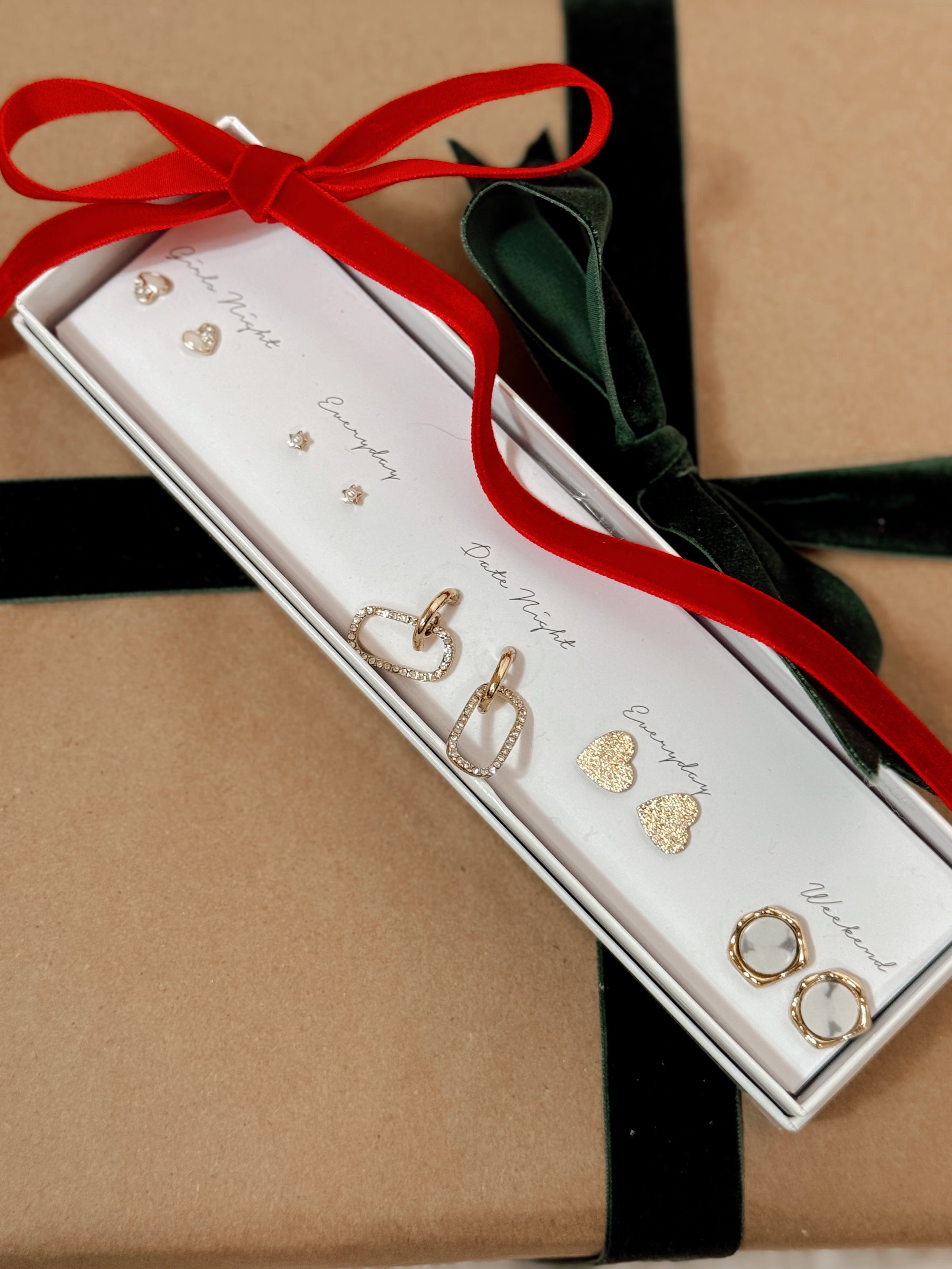 Golden Everyday 5 Piece Earrings Set