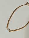 Pearl & Poise Cable Chain Necklace w/pearl accent