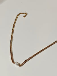 Pearl & Poise Cable Chain Necklace w/pearl accent