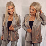 Irresistibly Chic Glitter Blazer- Bronze & Silver
