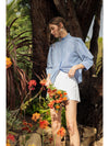 Bluebell Bay Striped Open Collared Top