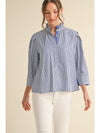 Bluebell Bay Striped Open Collared Top