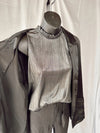 Meant To Be Metallic Mock Neck Blouse