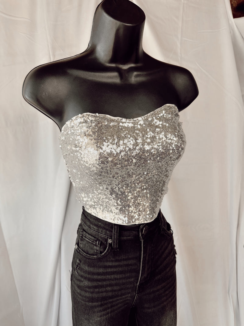 Life Of The Party Sequin Crop Top