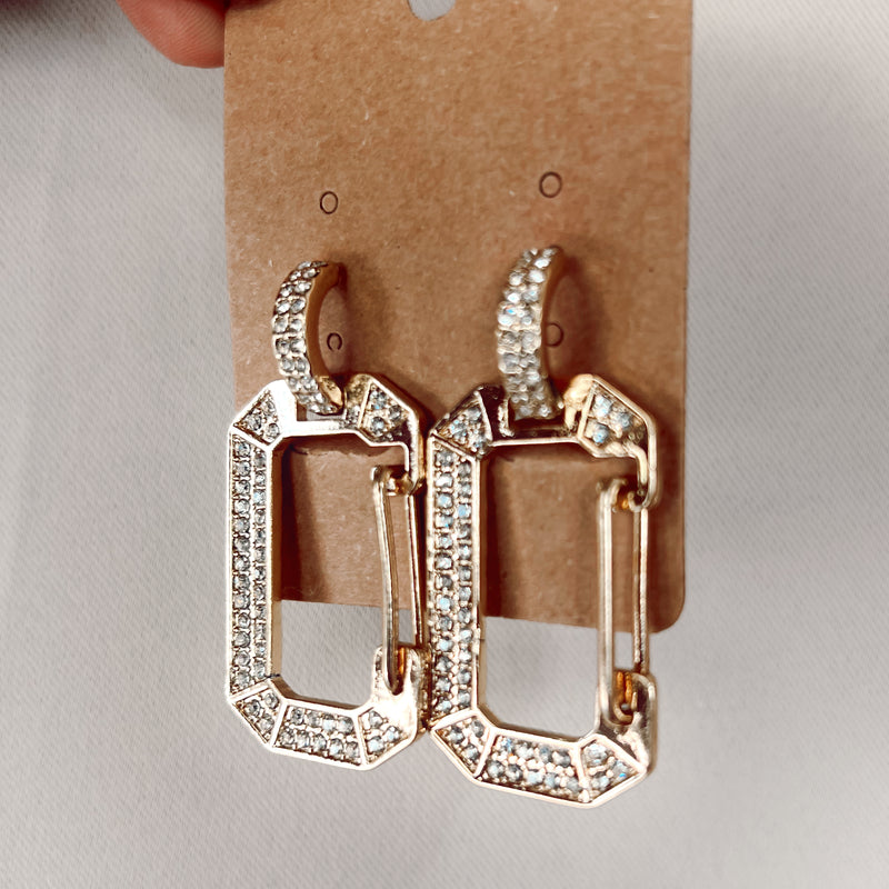 Charming Chain Link Rhinestone Earrings