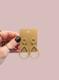 Textured Teardrop Post Dangle Earrings