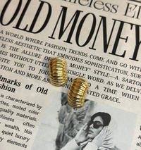 14K Gold Dipped Ribbed Dome Post Earrings