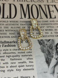 14K Gold Dipped Cubic Zirconia Door Knocker Earrings