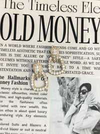 14K Gold Dipped Cubic Zirconia Door Knocker Earrings