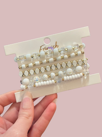 Dipped in White 5 Piece Bracelet Set