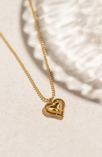 Beaded Heart Pendant Necklace