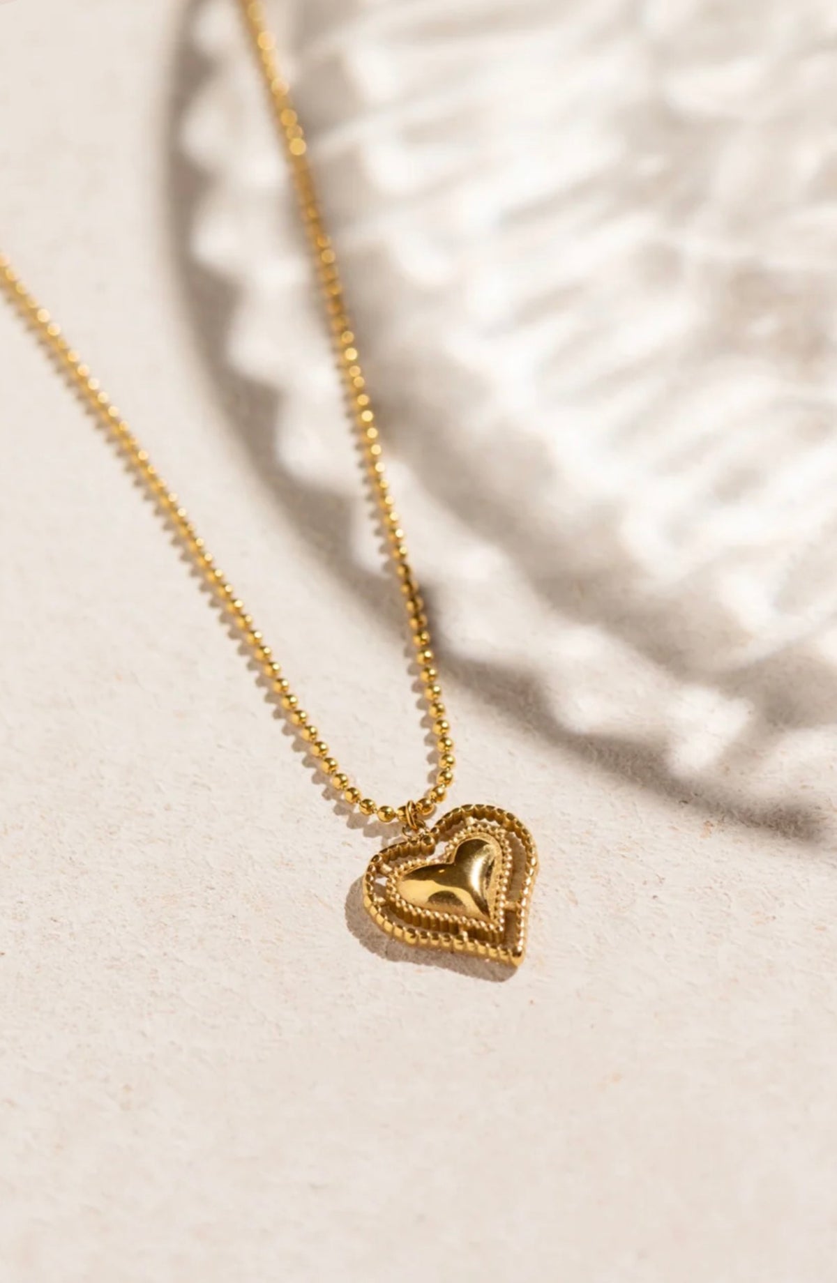 Beaded Heart Pendant Necklace