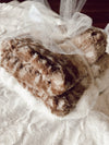 Fawn Faux Fur Baby Burp Cloth Set