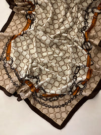 Heritage Reins Vintage Inspired Print Square Scarf