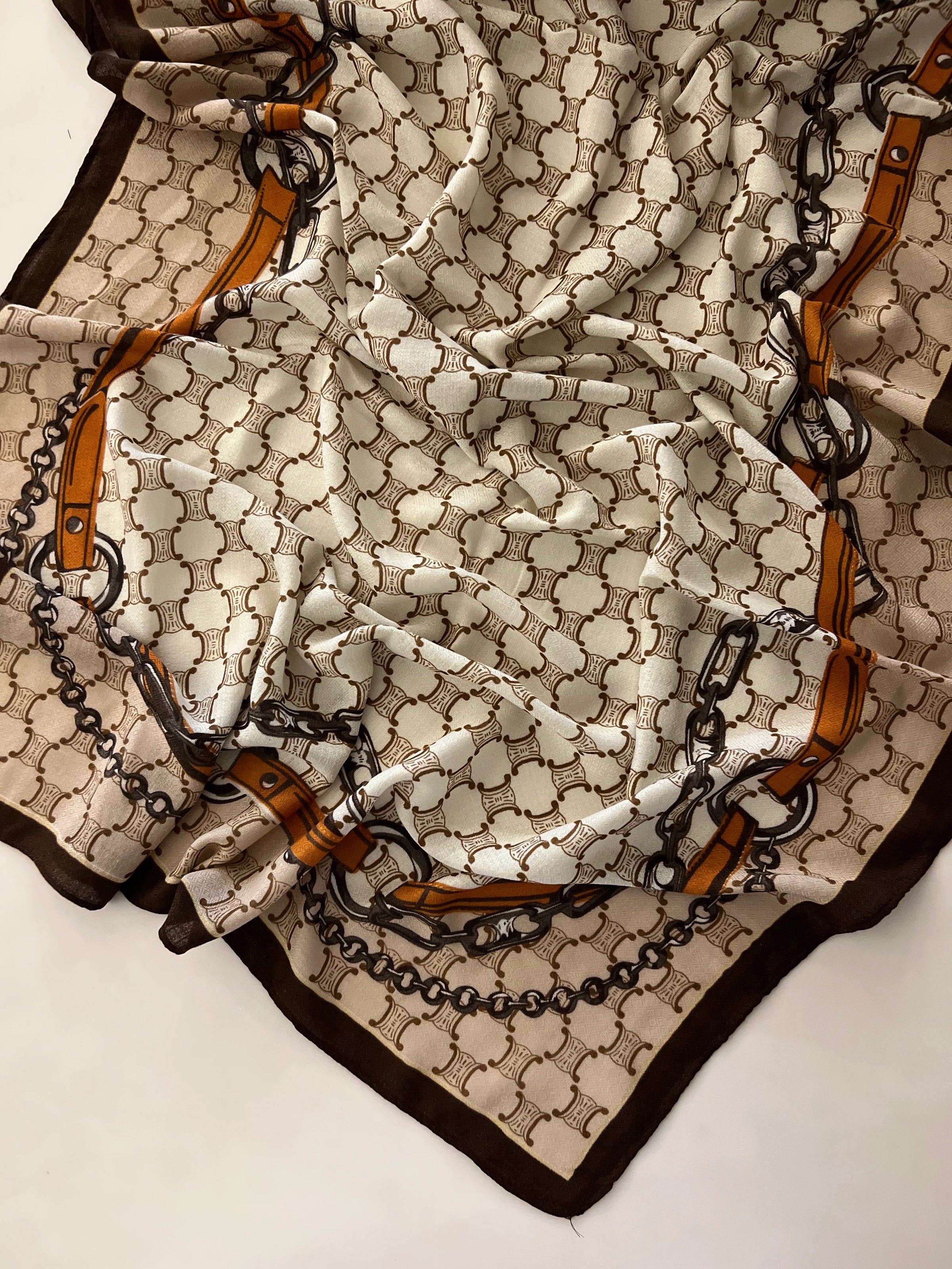 Heritage Reins Vintage Inspired Print Square Scarf