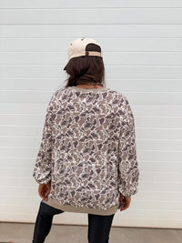 Refined in The Blind Duck Camo Oversized Pullover