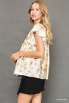 Spring Fling Floral Scalloped Detail Blouse