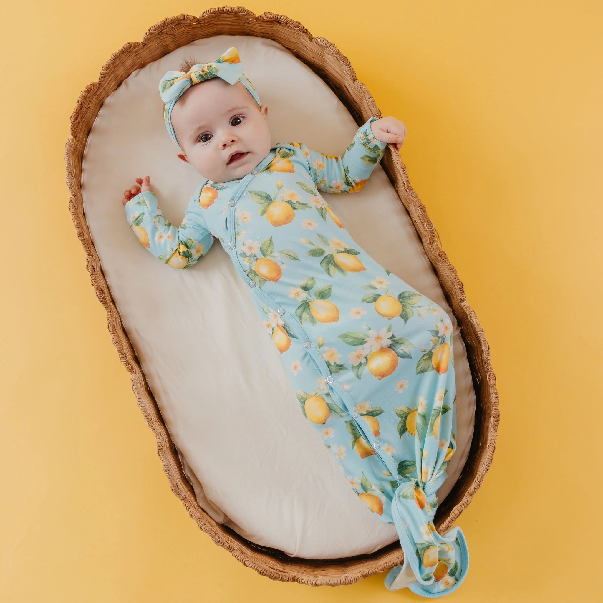 Copper Pearl Newborn Knotted Gown - Melody