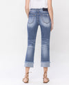 Summer Nights Cuffed High Rise Straight Leg Jeans