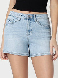 Easy Fit High Rise Light Wash Denim Shorts