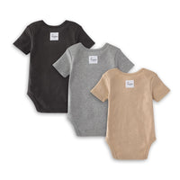 Organic Solid Short Sleeve Bodysuits 3 Pack