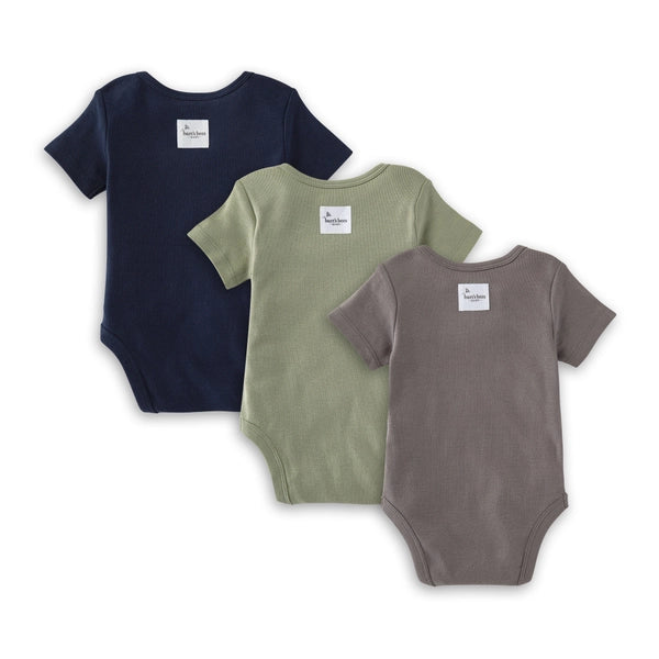 Organic Solid Short Sleeve Bodysuits 3 Pack