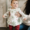 Holiday Snowflakes Organic Girls Tunic & Pants Set - Eggshell