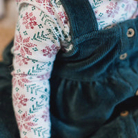 Poinsettia Fair Isle Organic Girl Tee & Dress Set