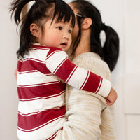 Holiday Striped Henley Jumpsuit