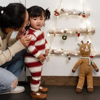 Holiday Striped Henley Jumpsuit