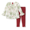 Holiday Snowflakes Organic Girls Tunic & Pants Set - Eggshell